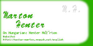 marton henter business card